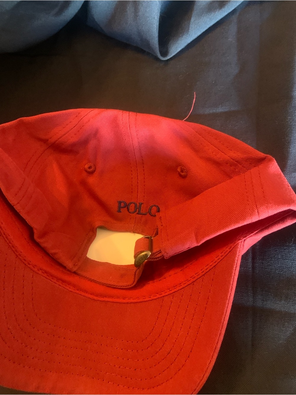 Ralph Lauren Maroon Polo Baseball Cap with Embroidered Label - Picture 7 of 7